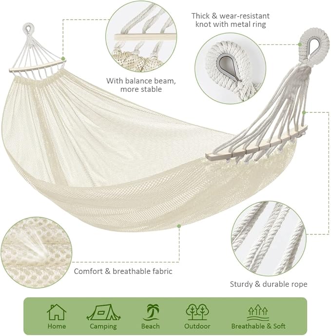 Outerman Camping Hammock290 * 150cm(Max 550lb) Breathable Durable Portable Hammocks with Accessories Perfect for Outdoor/Indoor Patio Backyard etc.