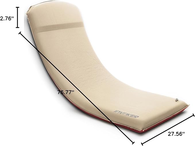 INVOKER 3.15 Self-Inflating Camping Sleeping Pad Ultra-Thick Foam Fast Inflating Camping Mat Air Mattress with Pillow 4-Season Insulated for Tent Car Camping Travel Khaki with Pink-Orange
