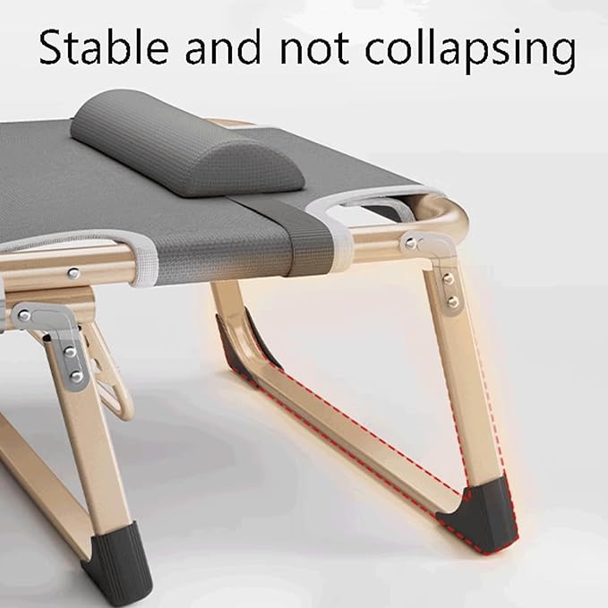Portable Oxford Fabric Foldable Camping Bed with Thickened Steel Pipe Height Adjustable Travel Camp Cots Breathable Folding Bed Comfortable