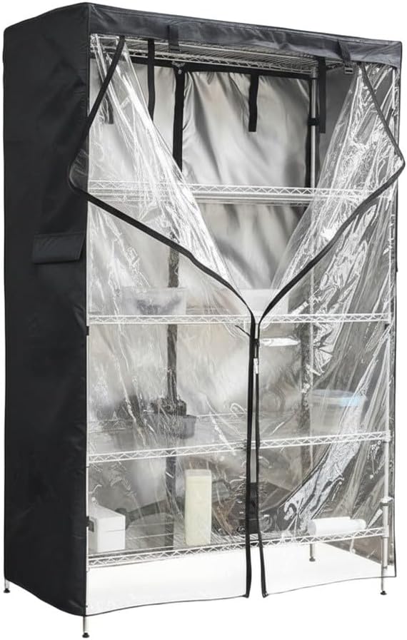 Waterproof 420D Oxford Fabric Cover for Outdoor Storage Enclosures Resists Wear and Protects Against Environmental Factors (42x19x72inch)