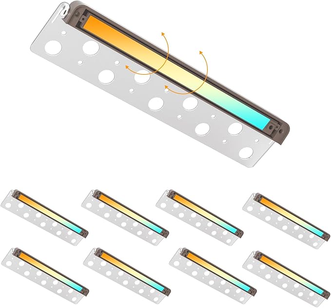 8-Pack 12 Inch 5CCT Retaining Wall Lights 4W LED Hardscape Lighting LED Landscape Lighting 12V-15V Low Voltage Outdoor Step Lights Paver Lights 2200K/2700K/3000K/4000K/5000K Selectable ETL
