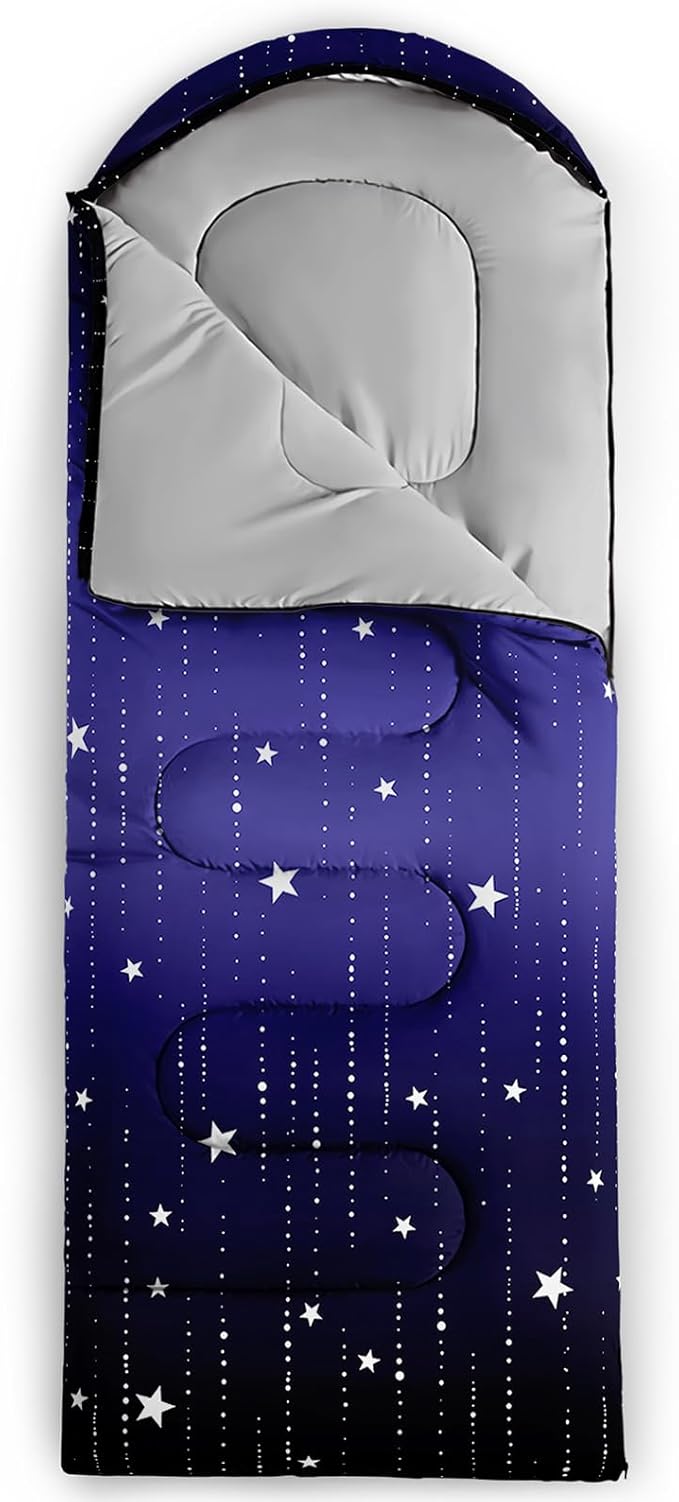 QOOMO Camping Sleeping Bags3 Season Warm &amp Cool WeatherLightweightWaterproof Sleeping Bags for Adults &amp KidsTravelingand OutdoorsCamping Gear Equipment