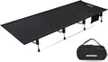 MARCHWAY Lightweight Folding Tent Camping Cot Bed with Lever Lock Easy Setup Portable Compact for Outdoor Travel Hunting Hiking Motorcycling Support 330Lbs (Black)