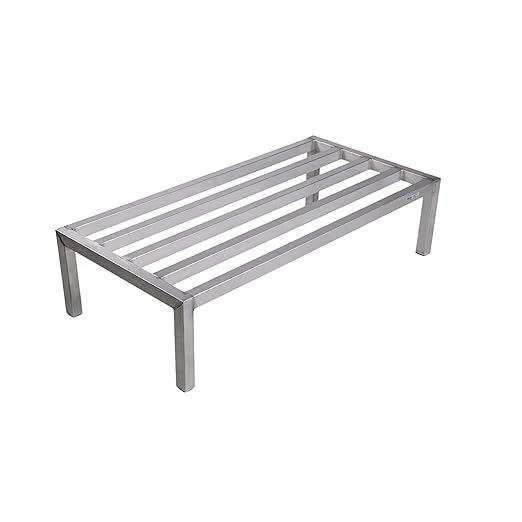Winholt DASQ-3-1220 Heavy Duty Aluminum Dunnage Rack 36x20x12 All-Welded Frame 2100 lbs Capacity NSF Certified Utility Shelf for Commercial Storage Restaurants Warehouses