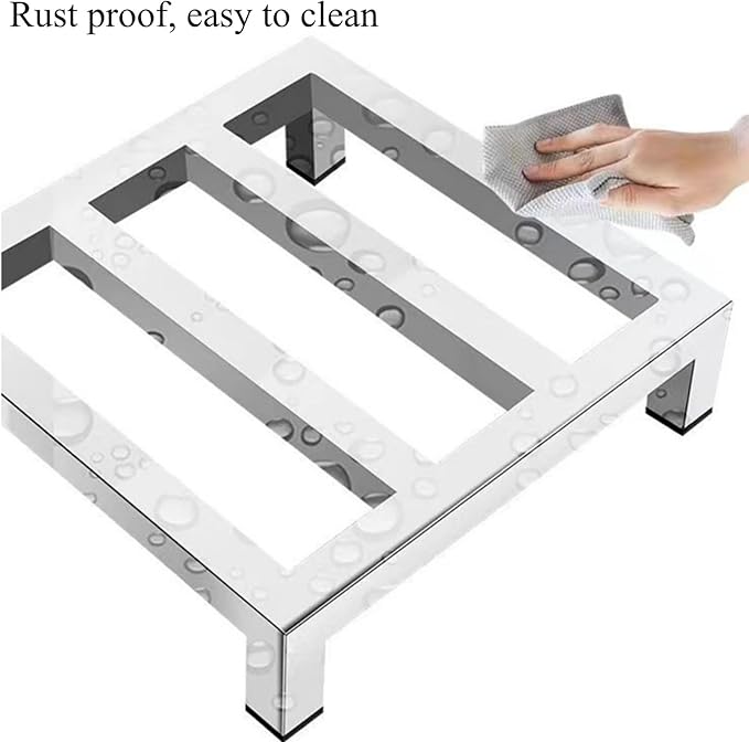 2 Pack Dunnage Rack 11.8 * 11.8 * 3.9 Inch Floor Stainless Steel Pallet Racks Commercial Food Floor Rack for Storage in Restaurants Kitchens Garages and Vehicles Hold Up 1000 lbs