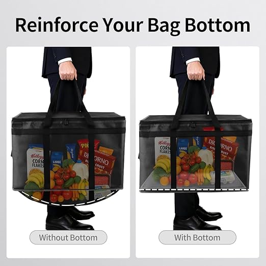 Bodaon Large 10-Pack Insulated Food Delivery Bag With Hard Bottom XXXL Catering/Pizza Cooler Bags Rideshare Delivery Bag Thermal Cold/Hot Styrofoam Carrier for Travel/Shopping/Car