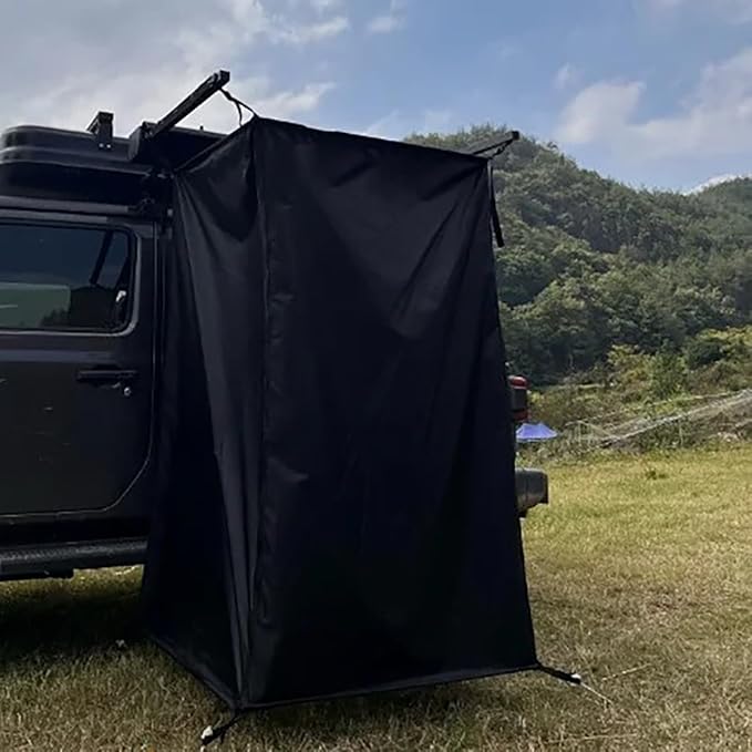 Vehicle Side Shower Tent RV Outdoor Shower Enclosure Outdoor Camping Awning Shower Room Waterproof for Long Road Trips Van Beach(Khaki)