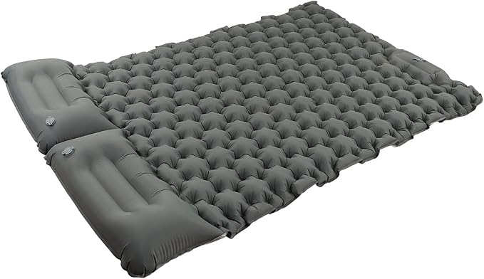 Sleeping PadCamping Sleeping PadDurable Air Bed CompactWater Proof Nylon Ergonomic Support Foot Press 60S Inflating Sleeping Mat for Outdoor Camping Backpacking(Gray)
