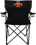 VictoryStore Outdoor Camping Chair - Iowa State University Block I Logo Black Folding Camping Chair with Carry Bag