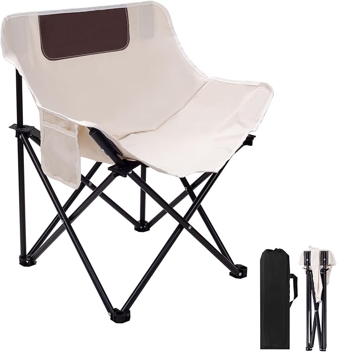 Portable Folding Chair for Sauna Fast Folding Chair with Carry Bag and Side Pocket Chairs for Adults Carry Chair for Camping Tailgates Beach and Sports