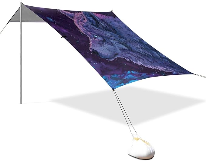 Camping Sun Shelters Wolf Staring Far Beach Canopy 126 * 110.2in