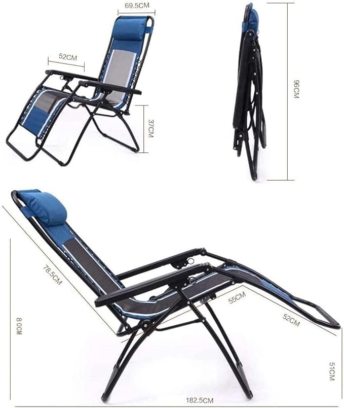 Folding Zero Gravity Chair Padded Patio Lounge Chair Terrace Leisure Recliners Oversized Recliner 350Lbs Capacity for Outdoor Camping Patio Lawn Marri