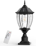 Solar Lamp Post Lights Outdoor Waterproof with Pier Mount Base 20 H Large Aluminum Outside Solar Lights for Yard Dusk to Dawn Outdoor Column Lights for Garden Pathway Patio(1 Pack)