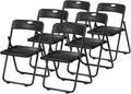 【US Shipped】 Foldable Plastic Chair with 440 Pound Capacity - Patio Dinner Chair Outdoor Camping Chairs Black 6-Pack