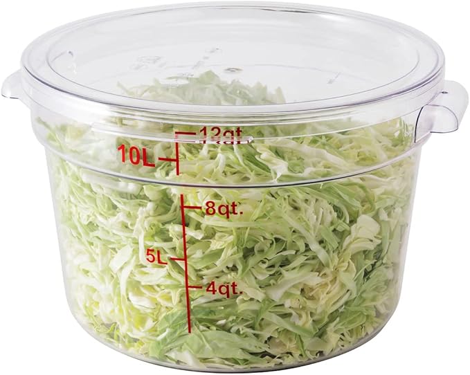 Restaurantware-LID ONLY: Met Lux Food Storage Container Lid 1 Round Marinating Container Lid - Containers Sold Separately With Date Indicator Clear Plastic Lid Dishwashable Freezable