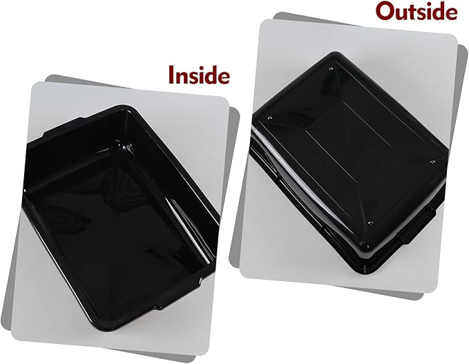 4 Packs 32 L Commercial Food Service Bus Tub Extra Large Rectangle Dishpan Plastic Wash Basin Black