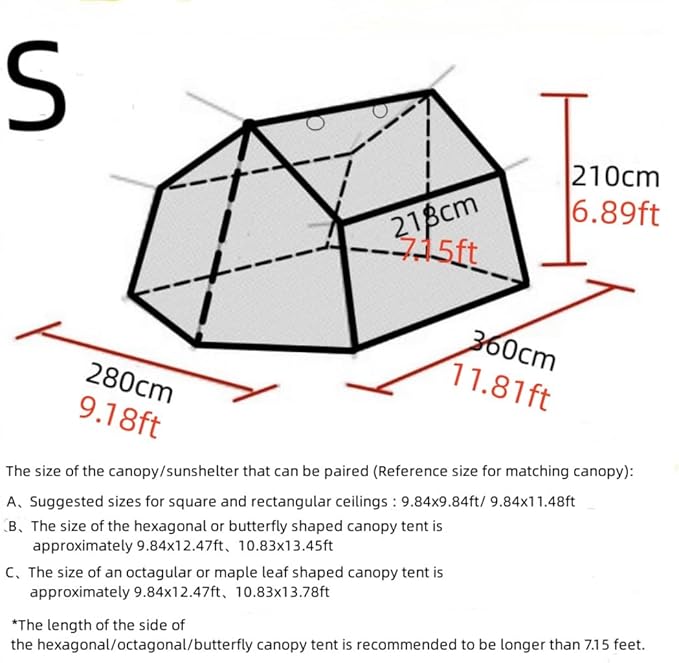 Outdoor Mesh Screen House Lightweight Camping Canopy Tent Net Mesh Outdoor 4-6 Person Mesh Net Travel Portable Tarp Mesh (Medium)