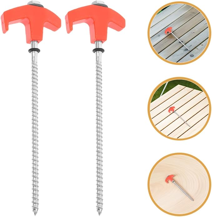 13pcs Heavy Duty Metal Screw Tent Stakes with Six-Sided Head Ground Anchor Pegs for Camping and Outdoor Shelters Sturdy 9.8-inch Screw-in Tent Pegs Set for Lawn and Hiking