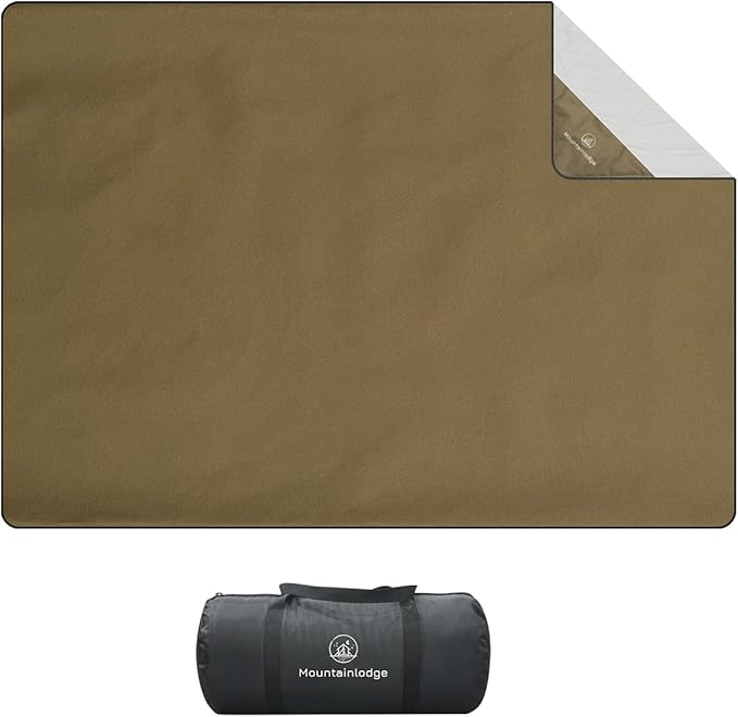 MOUNTAINLODGE Outdoor Durable 210D Nylon Oxford Camping Blanket for Adult&ampKids&ampPetsPortable Packable Wterproof Blanket for TravelBackpacking and Take Pets a Short Rest. (Loose covershell)