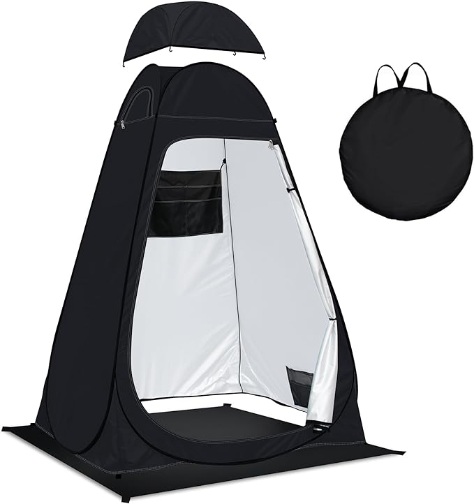 Pop Up Privacy Shower Tent Camping Portable Toilet Tent Outdoor Changing Porta-Potty Camp Bathroom Dressing Room Instant Privacy Shelters for Hiking Beach Picnic Fishing Extra-Tall