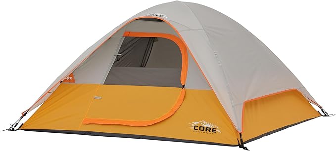CORE Tent for Family Camping Hiking and Backpacking | 3 Person / 4 Person / 6 Person / 9 Person Person Dome Camp Tents with Included Tent Gear Loft for Outdoor Accessories