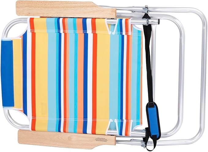 Deluxe XL Tall 17 Inches High Seat Beach Chair for Adults Heavy Duty Aluminum Frame Wide Plus Size 300 lb Capacity