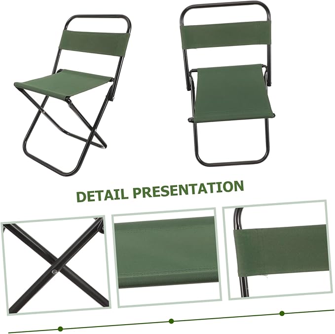 Folding Camp Table Portable Camping Chair Outdoor Furniture Lightweight Compact for Adults Back Support for Hiking