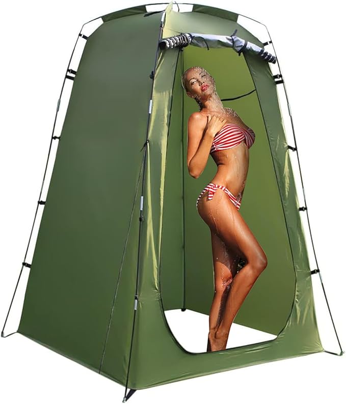 Pop-Up Changing Tent 190T 47x47x75 Changing Tent with Window &amp Door Camping Supplies with Windproof Rope &amp Peg Water &amp Sun Proof for Outdoor