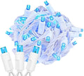 Novelty Lights 34ft Christmas String Lights 100 Blue LED Bulbs on White Wire 4 Spacing Connectable Indoor Outdoor Commercial Grade Lighting for Holidays Patio Weddings