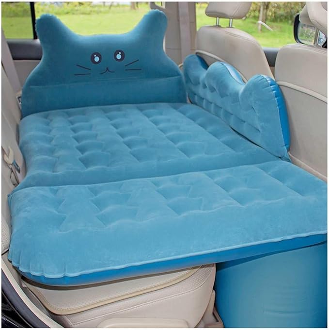 Car Inflatable Mattress with Pump Portable SUV Air Bed for Camping &amp Travel Grey
