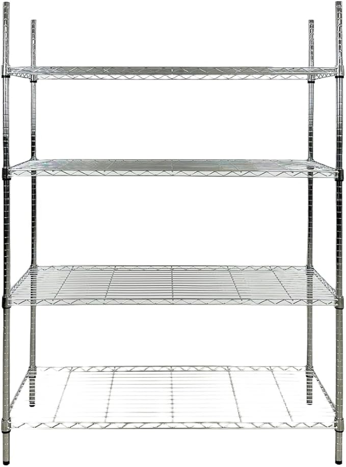 Commercial Chrome Wire Shelving Rack 4 Tier Wire Shelf for Storage All Stainless-steel Heavy Duty W48xD18x H71 ETL