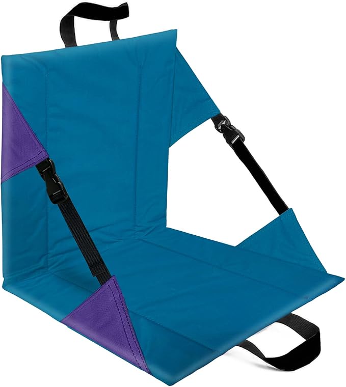 Folding Seat Cushions for Outdoor StadiumsPortable Adjustable Bleacher Chairs Featuring Back Support and CushionsLightweight Enhanced Thickness Dirt-Resistant（Purple Blue）