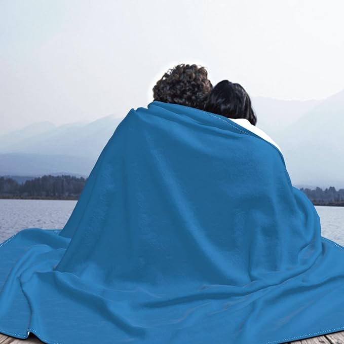Sky Blue Soft Fleece Blanket 60 * 50 inch Soft Sofa Blanket Suitable for Sofa Camping Travel Night Cover Blanket
