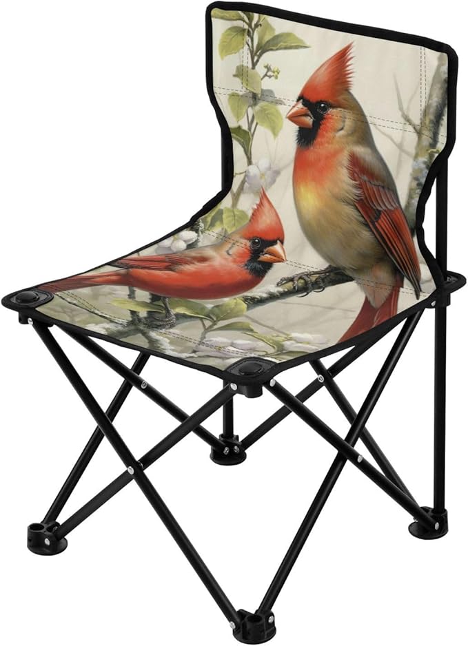 FRMG Cardinal Spring Portable Camping ChairsCollapsible Anti-Slip Padded Oxford Cloth Stool for Beach Compact Lightweight Foldable Chairs for Hiking Mountaineering Beach 2012557