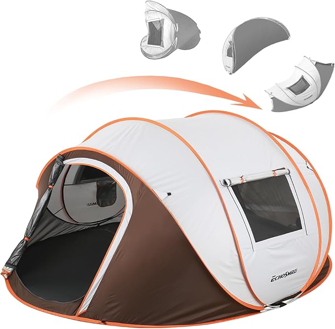EchoSmile Instant Pop Up Camping Tent 2/4/6 Person Easy Setup Tent Water Resistant Dome Portable with Carry Bag