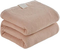 Bnitoam 100% Cotton Waffle Weave Blanket for Bed Couch Sofa 80x92 Soft Breathable Cooling Cellular Blanket for Adult Lightweight All Season Machine Washable Khaki (Khaki 80x92)