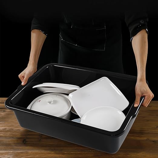 4-Pack Commercial Bus Tubs Box/Tote Box Large Plastic Basin Tub (32 Liter)