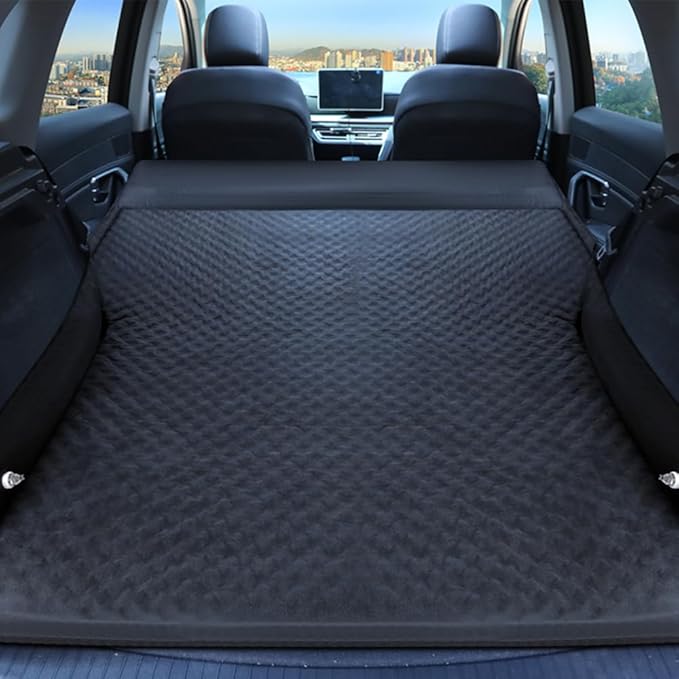 Car Air Mattress for MG ZR 5-Door/ZR 3-Door/MG ZT-T Foldable Thickening Quick Rebound Self-Driving Camping Travel Trunk MattressBlack-with Pillow