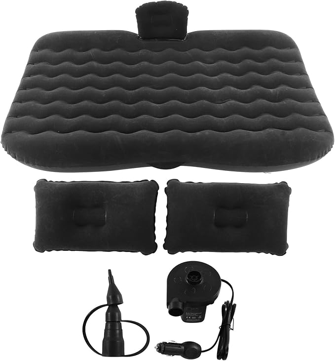 Inflatable Car Air Mattress SUV MPV Backseat Bed with 2 Pillows &amp Pump Portable Camping Sleep Pad for Travel