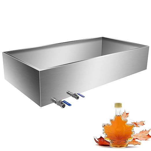 Maple Syrup Evaporator Pan 48x24x9.5 Inch Stainless Steel Syrup Evaporator Heavy Duty Maple Syrup Boiling Pan for Boiling Maple Syrup