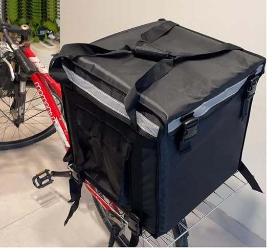 PK-92V: Large Rigid Heavy Duty Food Delivery Box for Motorcycle Insulated Pizza Delivery Bag for Bicycle/Scooter Top Loading 17 x 17 x 17 Collapsible Waterproof