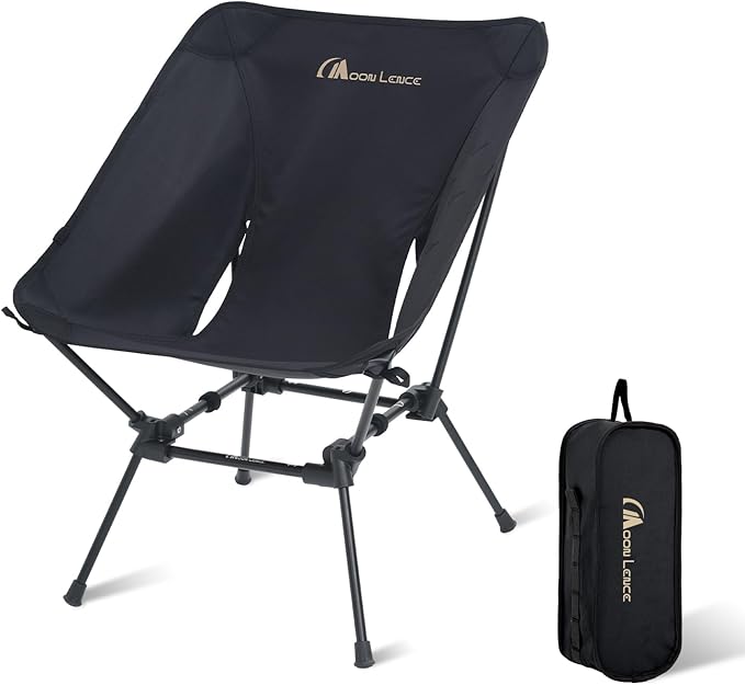 MOON LENCE Portable Camping Chair Plus Larger &amp Roomier Compact and Lightweight Still Folding Chair for Backpacking &amp Hiking 330Lbs Capacity