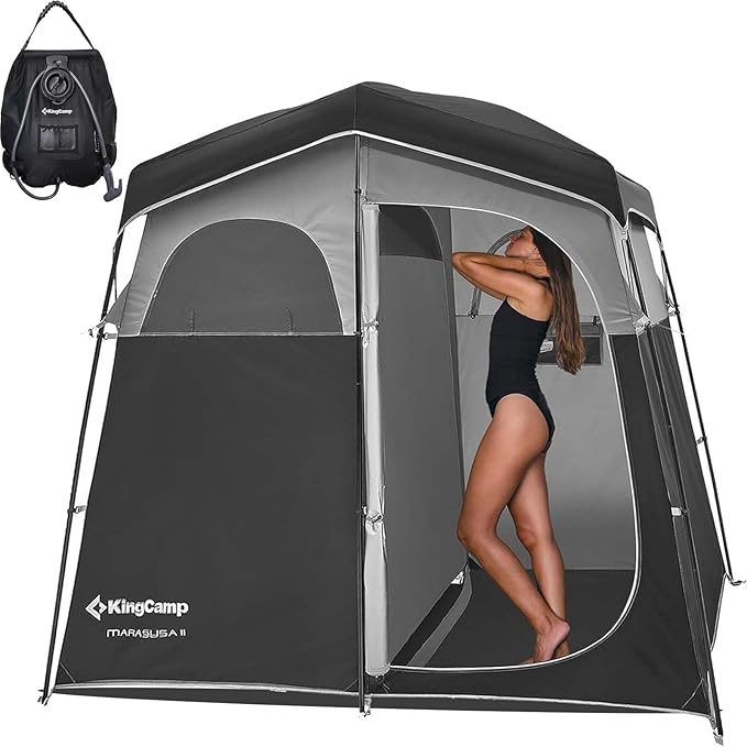 KingCamp Shower Tent Portable Privacy Tent Outdoor Camping 1/2 Room Toilet Tents with Shower Bag &amp Dressing Room for Beach Camping &amp Hiking