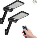 Aqonsie 56LED Solar Flood Light Outside Security Motion Sensor Lights with Remote 3 Lighting Modes with Remote for Backyard Gutter Garage Shed 2 Pack