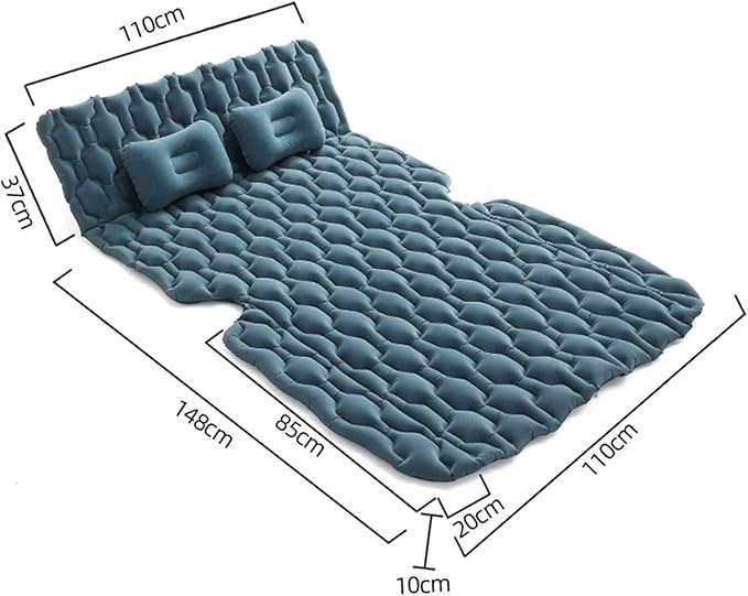 SUV Air Mattress for Camping &amp Travel Thickened Flocking + PVC Inflatable Bed with 2 Pillows