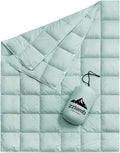 zzlamb Puffy Down Camping Blanket Water-Repellent Down Throw Travel Blanket Portable for Outdoor Light Warm Quilt for Couch Plane Car Theater Stadium Picnic RV Backpacking Hammock