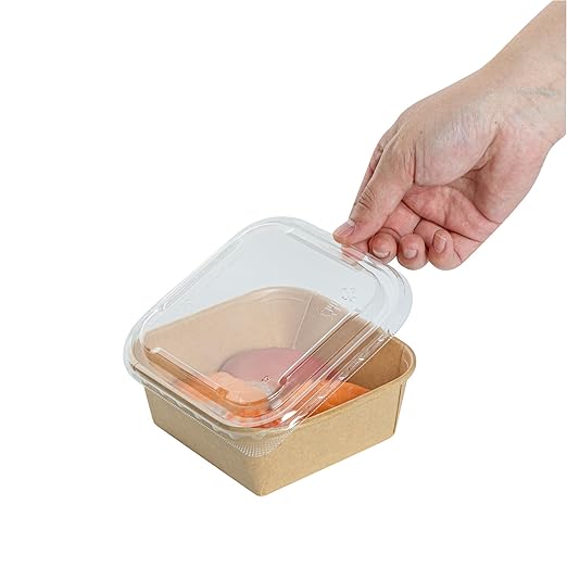 Restaurantware LIDS ONLY: Matsuri Vision 5.4 x 5.4 x 0.7 Inch Lids For Sushi Containers 100 Airtight Lids - Containers Sold Separately No-Fog Design Clear Plastic Lids For Sushi Boxes