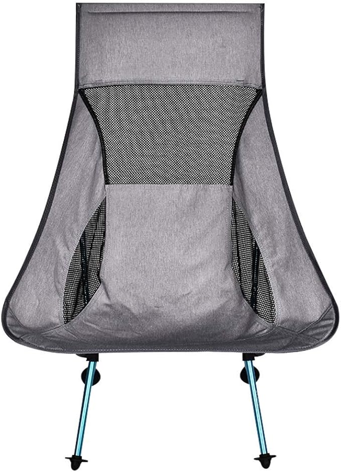 Portable Gray Moon Chair Fishing Camping Stool Folding