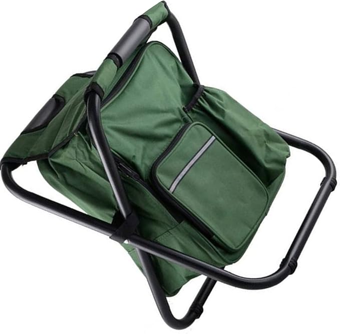 Drfeify Fishing Backpack Cooler ChairLightweight Large Capacity Stool Backpack Cooler Chair for Travel Beach Hiking Picnic