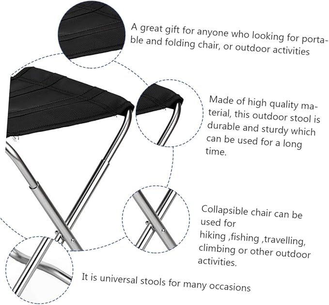 Zerodeko Folding Camp Stool Lightweight Sturdy Oxford Fishing Stool Portable Outdoor for Camping Hiking